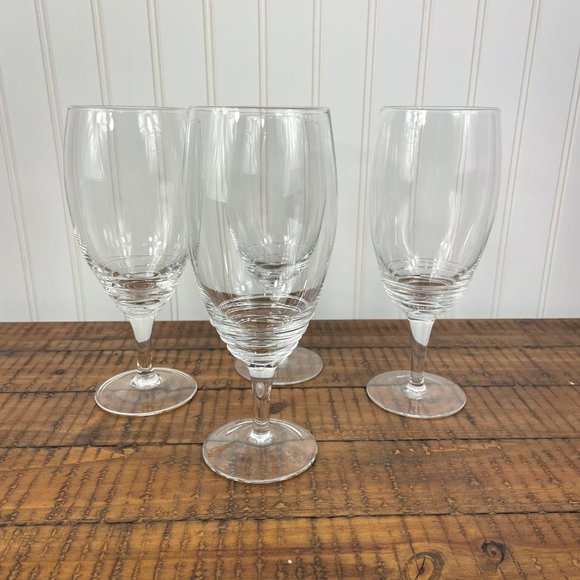 Set of 4 Mikasa Clear Swirl Iced Tea Tall Glasses - Picture 4 of 10